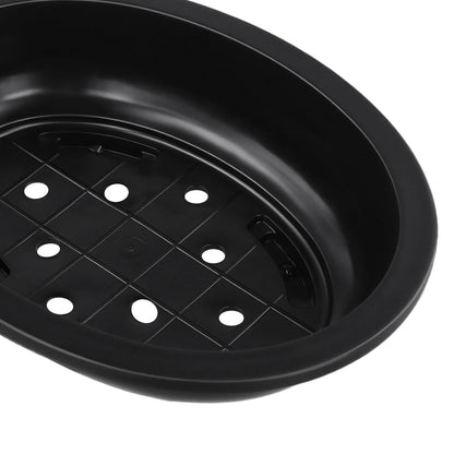 HAKZEON 12 Pcs 12 Inch Bonsai Training Pots, Matte Finish Plastic Oval Bonsai Training Pots with Drainage Hole, Oval Planters Shallow for Balcony Garden Nursery, Home Succulent, Indoor Plants, Black