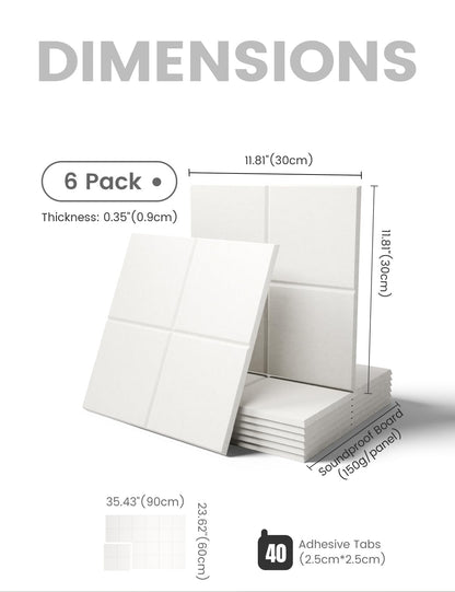Fluxynara Large Felt Bulletin Board 36" x 24"Cork Board Alternative-6 Pack with 40 Safe Removable Adhesive Tabs, Cork Boards for Walls Cork Board for Home Office Classroom Pin Board-Milky White