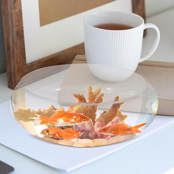 UPKOCH Large Clear Glass Fish Bowl Wide Mouth Round Planter Shallow Terrarium Vase for Centerpieces Aquatic Plant Goldfish Desktop Aquarium
