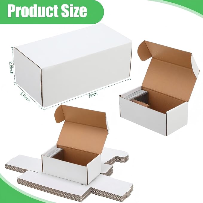 Yexiya 10 Pcs 400 Count Trading Card Storage Box Cardboard Baseball Card Storage Box Collectible Cases for Sports Gaming Cardboard Game Collecting Holder Supplies (White)