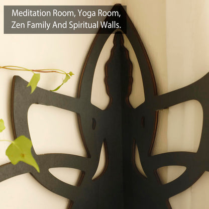 Artilady Crystal Shelf Display - 2 Pcs Lotus Buddha Floating Shelves for Wall Corner Floating Shelves for Crystals and Stone Display Bedroom Home Decor Aesthetic Witchy Gift for Women