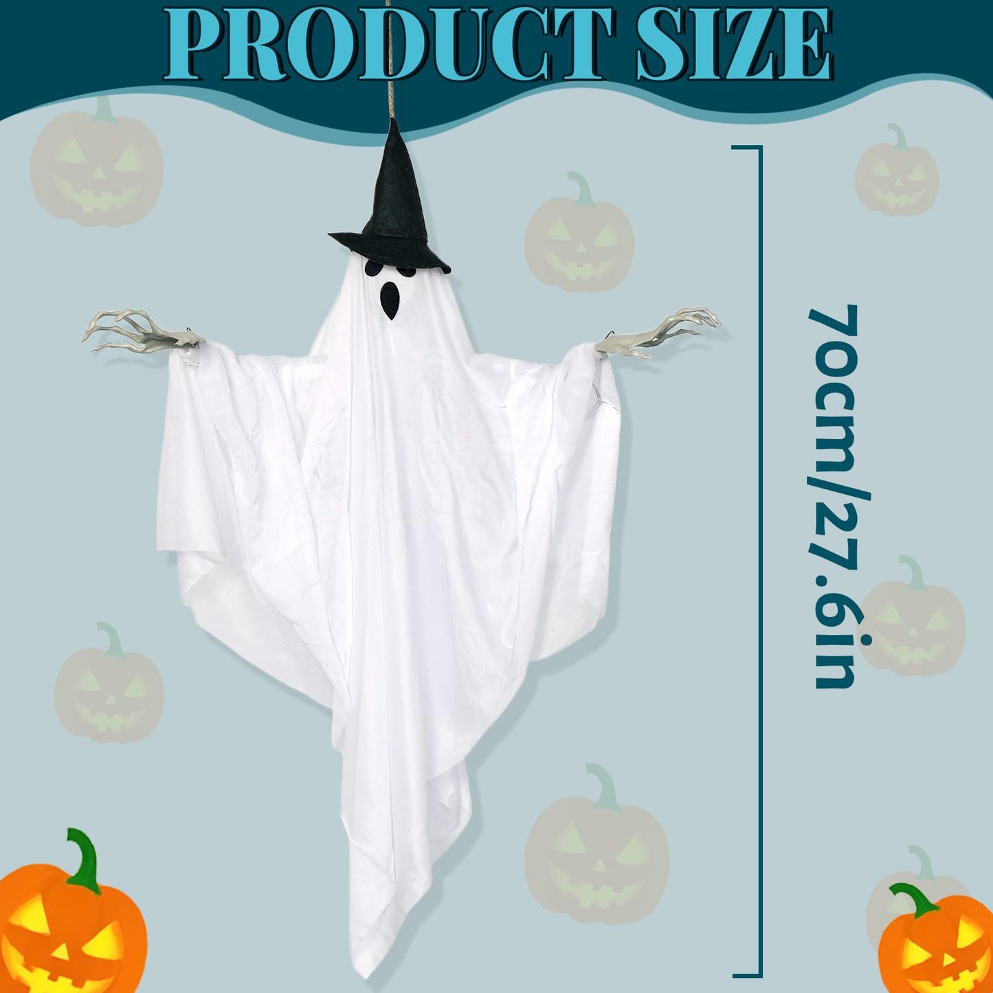 Easy Joy Ghost Decor Halloween Decorations Large Hanging Swing Ghost Halloween Decor for Outdoor Indoor
