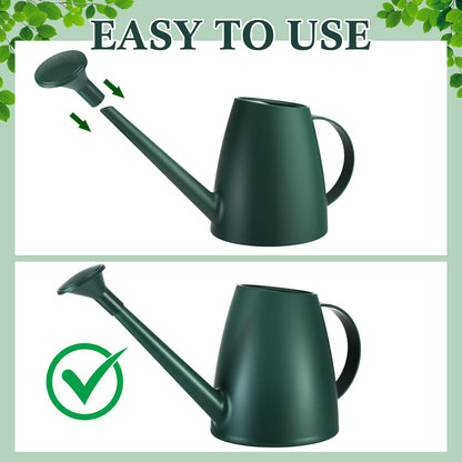 Reallnaive 1/2 Gallon Long Spout Watering Can Set for Indoor & Outdoor Plants – Includes Spray Bottle, Squeeze Bottle, Watering Globes & Soil Moisture Meter for Garden & House Plants(Dark Green)