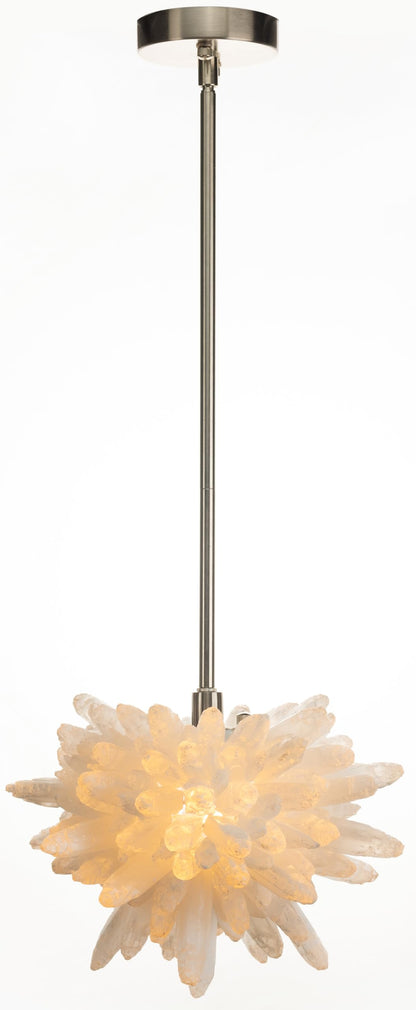 YeasHome Selenite Crystal Pendant Light, 12 Inches, White