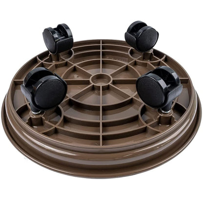 AWXYZ 2 Pack Plant Caddy With Wheels 13inch,Round Potted Rolling Plant Stand With Wheels Heavy Duty Flower Pot Rack on Rollers Dolly Trolley Saucer Tray Pallet with Universal Wheels (13inch, Brown)