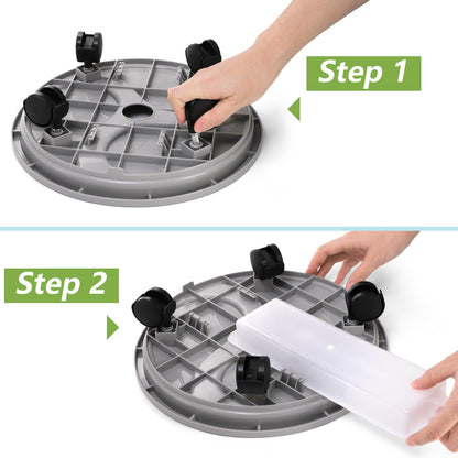 Nagpew 3 Pack Plant Caddy with Wheels, 12 Inch Heavy Duty Planter Pallet with Drainage Tray, Round Planter Pot Stand Dolly Casters Rolling Mover for Indoor Outdoor, Garden, Balcony
