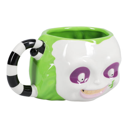 Paladone Beetlejuice Face Shaped Mug - Officially Licensed Merchandise Gift for Retro Horror Movie Fans, Extra Large 3D Ceramic Drinkware, 80's Movie Collectors Cup, 650ml (21 fl oz)