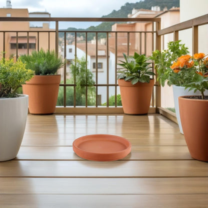 Healeved 10 Pcs Small Pottery Plant Saucers Without Drainage, 3in Terracotta Pot Saucer for Indoor Outdoor Planter Round Flower Pot Tray Holders for Gardening