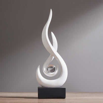 XGZY Flame Sculpture: Resin Flame Shaped Art Decoration, Decor for Home, Wine Rack, Office, Bookshelf (White)