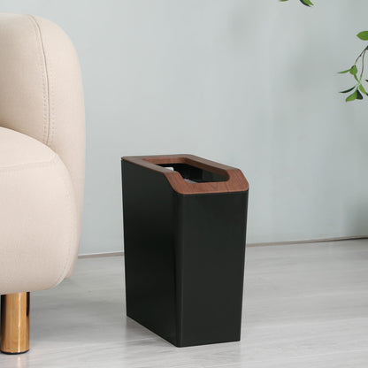 Home Zone Living 2-Pack 2-Gallon Small Trash Can, Slim Rectangular Wastebasket with Open Top, Virtuoso Collection