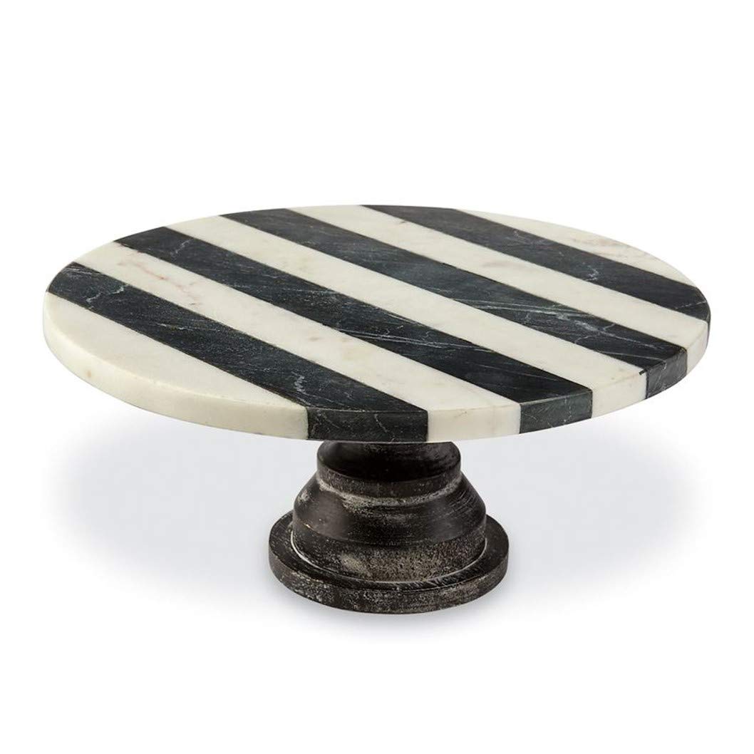 Mud Pie Black and White Marble Cake Pedestal