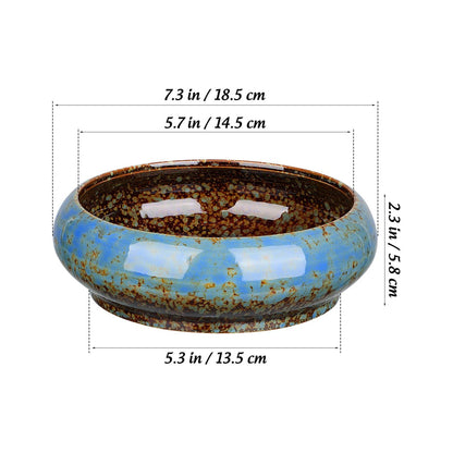 DOITOOL 2Pcs Bonsai Pot Indoor Hydroponic Planters Succulent Round Bowls for Planting in Water Lily Planter Ceramic Hydroponic Plant Pots
