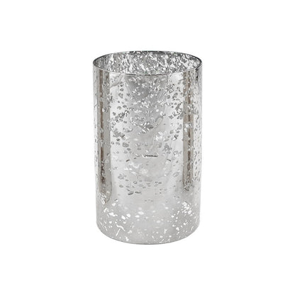 WGVI Hurricane Candle Holder Sleeve, W: 4", Ht: 6", Silver Speckled Glass Cylinder Open Both Ends, Chimney Tube Shade, 1 Piece