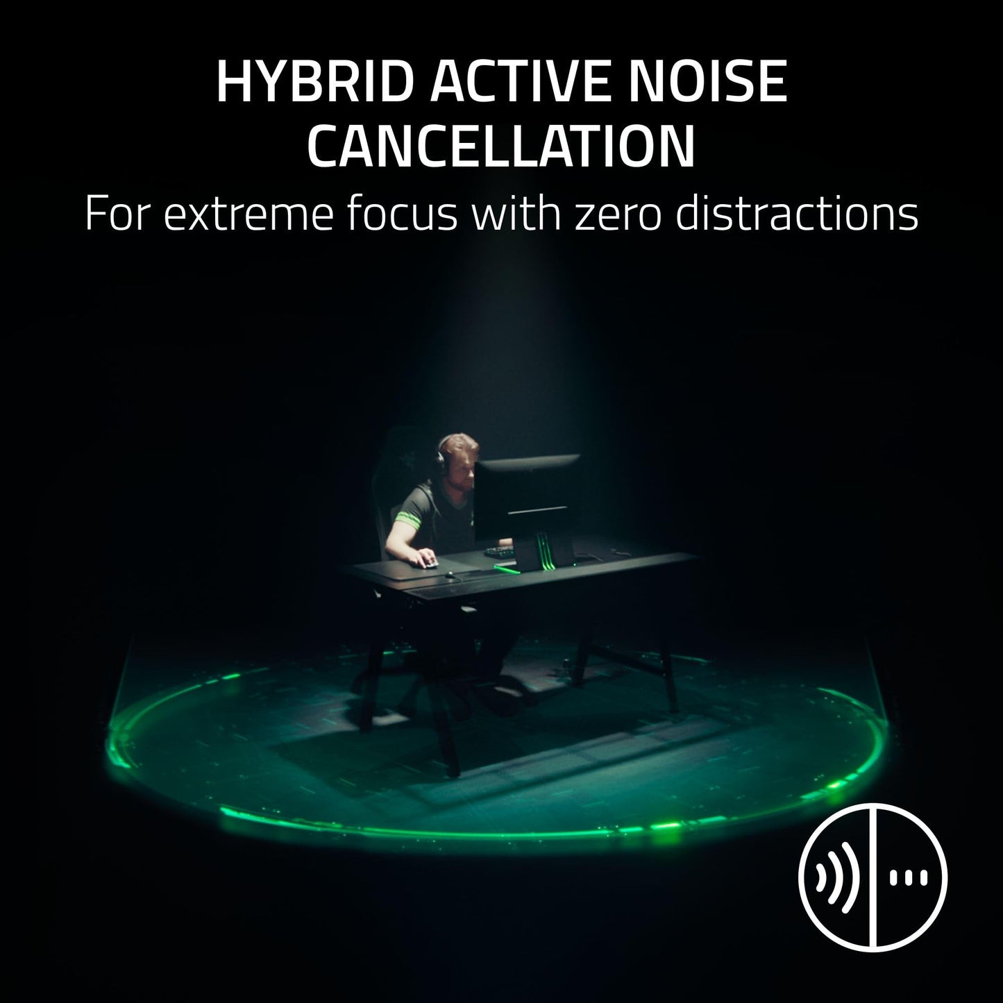 Razer BlackShark V3 Pro Wireless ANC Gaming Headset for PC: Full Band Mic - 50mm Drivers - 2.4 GHz, Bluetooth, USB, 3.5mm - Works with Mac, PS5, Nintendo Switch, Smartphone - 70 Hr Battery - Black
