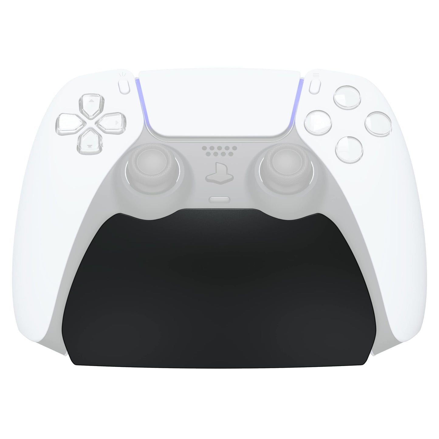 PlayVital Solid Black Controller Display Stand for ps5, Gamepad Accessories Desk Holder for ps5 Controller with Rubber Pads