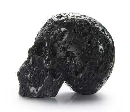 Skullis 2.0" Hot Lava Stone Crystal Skull, Hand Carved Gemstone Fine Art Sculpture, Reiki Healing Stone Statue.