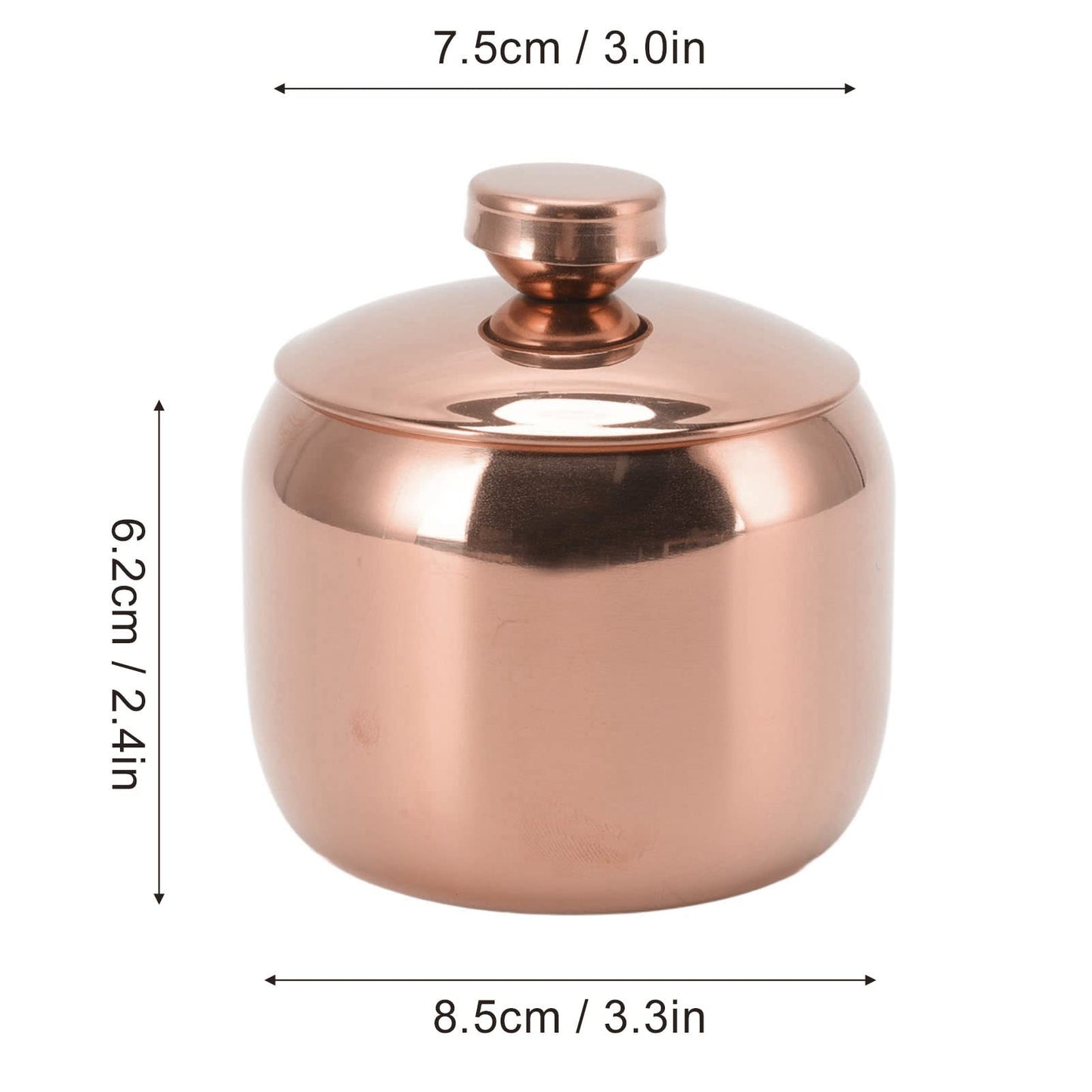 HAOHIZE Stainless Steel Condiment Containers, Small Sauce and Sugar Containers with Lids Salt Containers for Countertop Seasoning Pot Spice Pepper Container Jars Storage Organizer (Rose Gold)