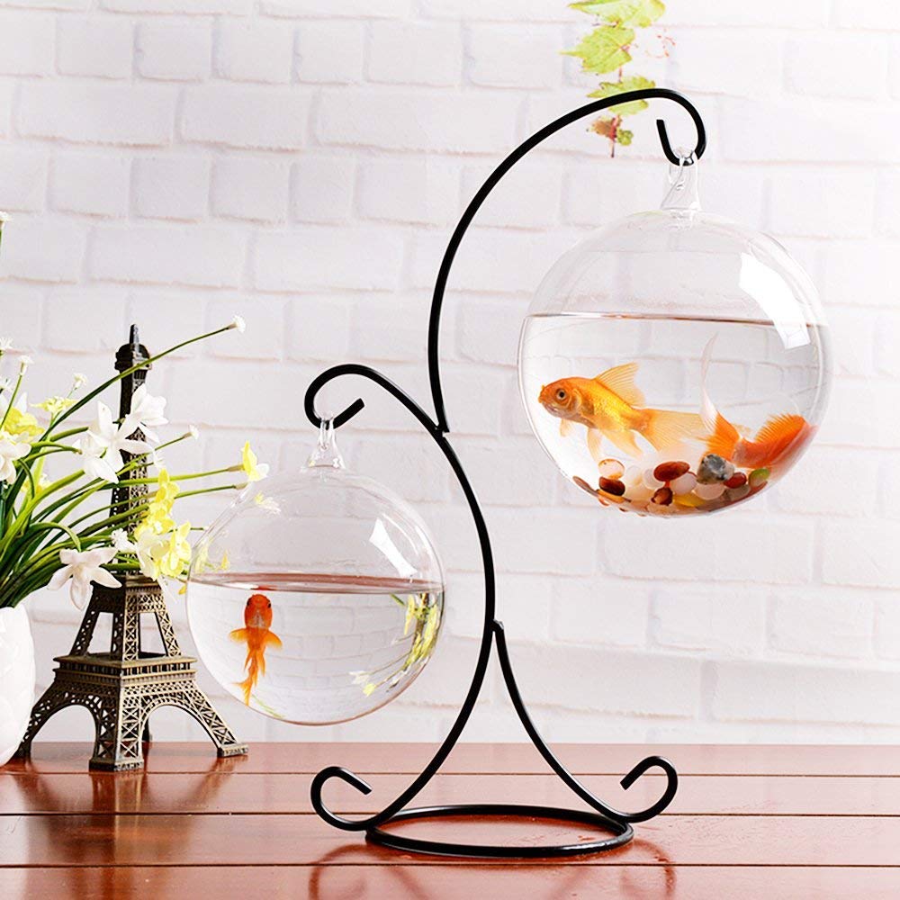 YEARCHY Ornament Display Hanger Rack Stand Hook Chrismas Ornament Party Decoration Holder Air Plant Flower Pot Hanging Terrarium Home Office Decoration (Black, 2)