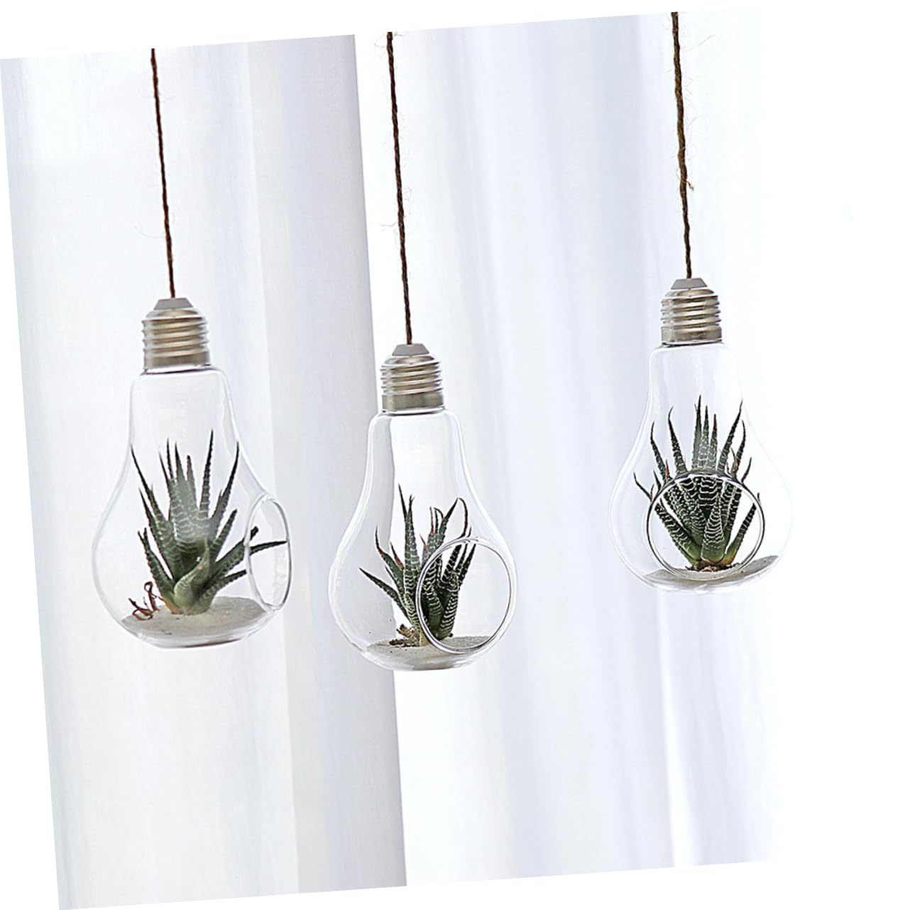 HANABASS 2pcs Light Bulb Hydroponic Vase Creative Hanging Terrarium Flower Container for Home Office Decor Stylish Glass Plant Organizer for Indoor Decoration