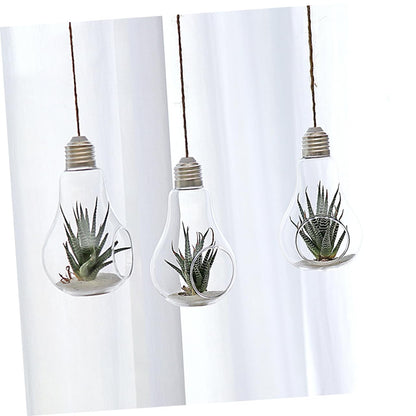HANABASS 2pcs Light Bulb Hydroponic Vase Creative Hanging Terrarium Flower Container for Home Office Decor Stylish Glass Plant Organizer for Indoor Decoration