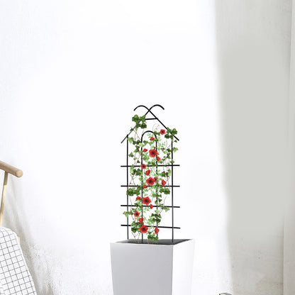 ARIFARO 24" Metal Garden Trellis for Climbing Plants, 4 Pack Plant Trellis for Potted Plants, Indoor Outdoor Black Trellis for Vines, Flowers, House Plants, 10" Wide