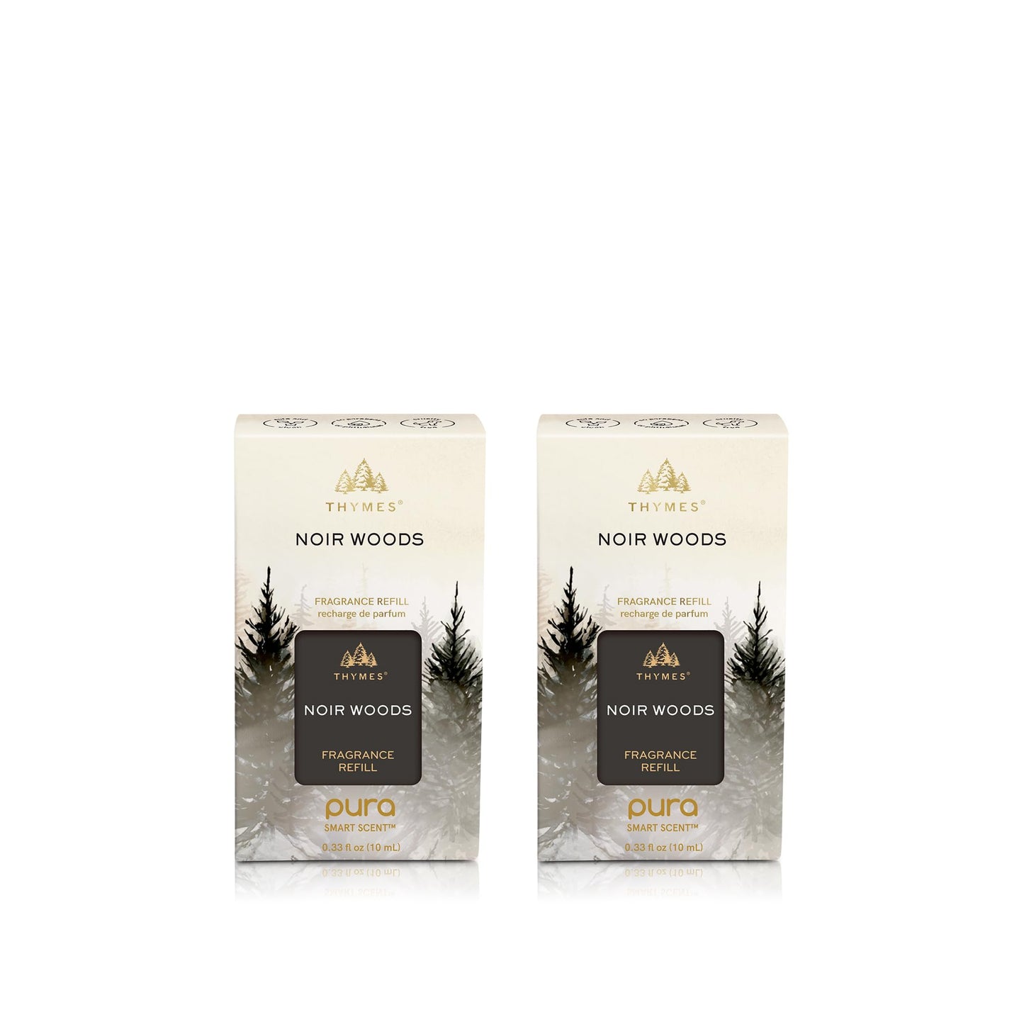 Thymes Pura Refills – 2 Pack of Oil Diffuser Scents – Long-Lasting Pura Diffuser Refills – Premium Home Fragrance – Notes Siberian Fir Needles, Cedarwood & Sandalwood (Frasier Fir, Pack of 2)