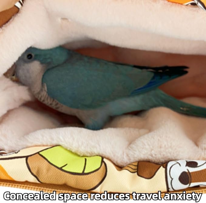 Warm Bird Carrier Bag for Winter Shoulder/Hand Bag Outdoor Portable Travel Carrier with Air Holes for Parakeets Lovebirds Conures Quarkes Caique (Yellow,Medium)