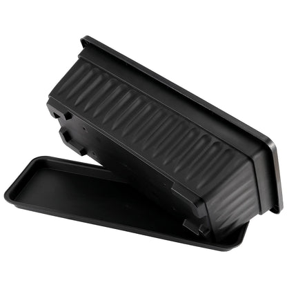 HAKZEON 6 Pack 17 Inches Plastic Flower Box Planters with Trays, Countryside Flower Window Boxes with 30 Plant Labels, Black Rectangular Vegetable Planters for Windowsill, Porch, Balcony, Garden