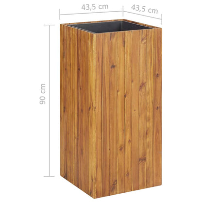 QUAHEAS Large Garden Planter Square Acacia Wood Brown Sturdy Decorative Pots Plants Outdoor, Raised Bed for Herbs, Flowers - 35.4 in Tall