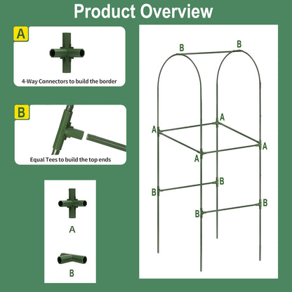 Cucumber Trellis for Plant Climbing- Cucumebr Arch Trelli for Flower Vine Vegetable Tomato Cage Raised Bed- Foldable Garden Tunnel Trellis