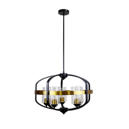 Chloe Lighting Pendant Light, 5 Light, Metal, Two Toned, 24in Wide, Model CH6R802TT24-UP5