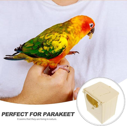 Zerodeko 4-Pack Bird Breeding Boxes Hanging Nesting Houses for Small Birds Finches Sparrows Parakeets Lovebirds with Easy Clean Design and Durable Construction 5.11X5.11X3.93 Inches