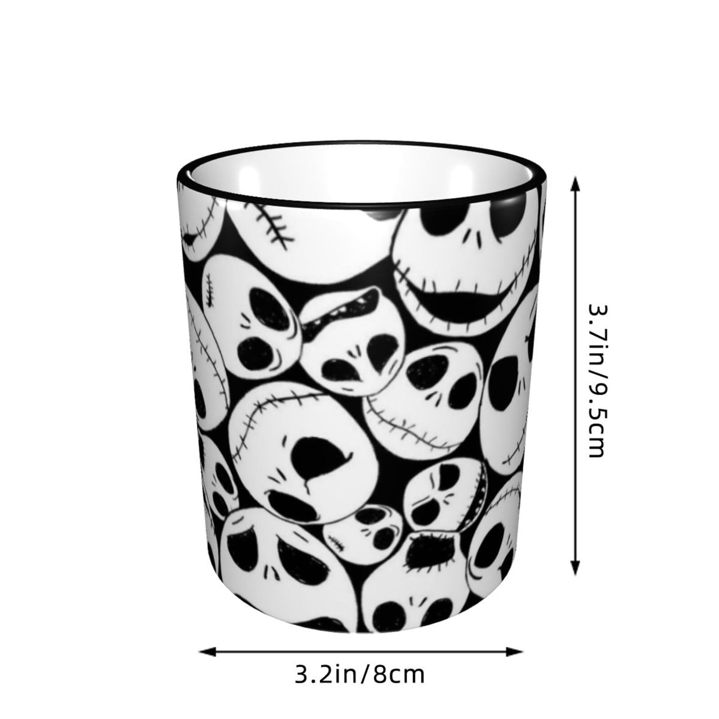 GUCGUSY Halloween Skull Ceramic Coffee Mugs 11oz with Handle, Funny Tea Cup for Women Men, Ideal Gift for Home Office Daily Use