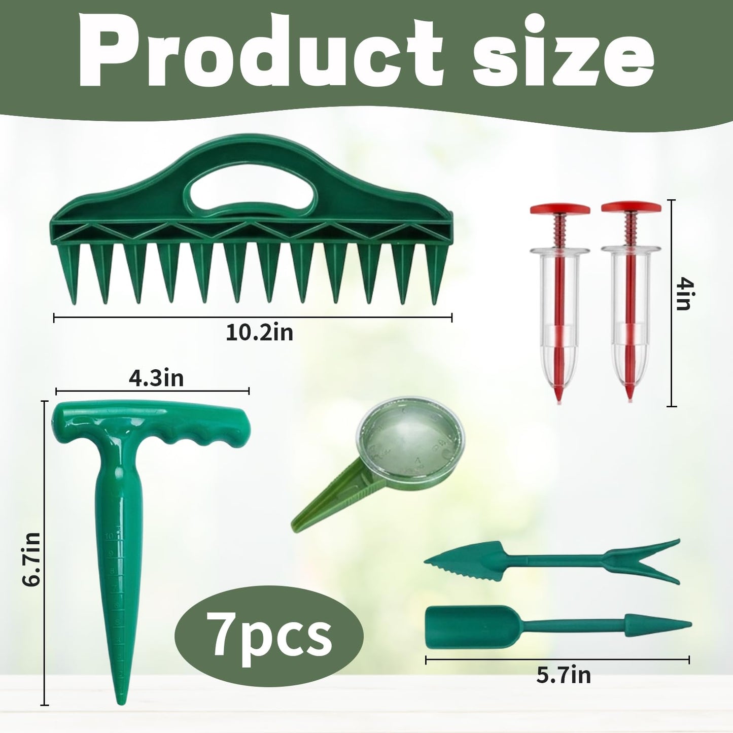 8-Piece Seed Planter Tool, Seed Dispenser Set for Precision Planting, Multi-Functional Gardening Tools for Vegetable Gardens and Landscaping, Handheld Seed Spacing Tool with Dibber and Accessories