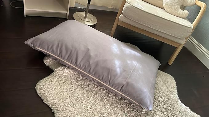 Natural Cotton Canvas Dog Bed – Raw Cotton Filled Pet Cushion Insert, Breathable Eco-Friendly Dog Mattress, Durable Washable Cover with Zipper (Blue Gray, Medium 42"x29"x4")