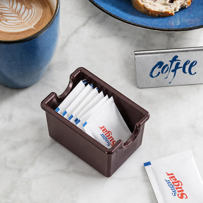 New Star Foodservice Plastic Sugar Packet Holder, Brown, Set of 24, SAN Material, 3-3/8"x2-1/2 x2