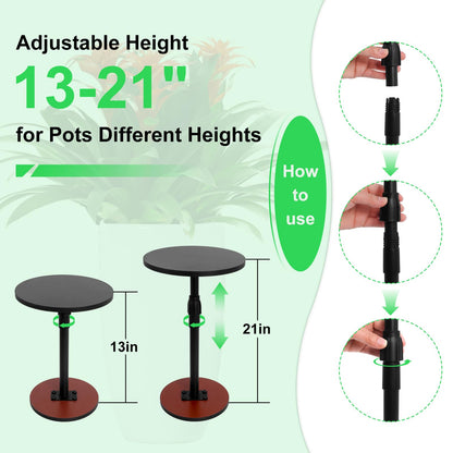 Adjustable Plant Risers for Inside Pots for Large Pots (13-21 in) Plant Risers Wooden Plant Risers for Pots Outdoor Tall Taper Flower Pot (6" 8" 10" Base or Top) for High Pots of Various Shapes(2 Pcs)