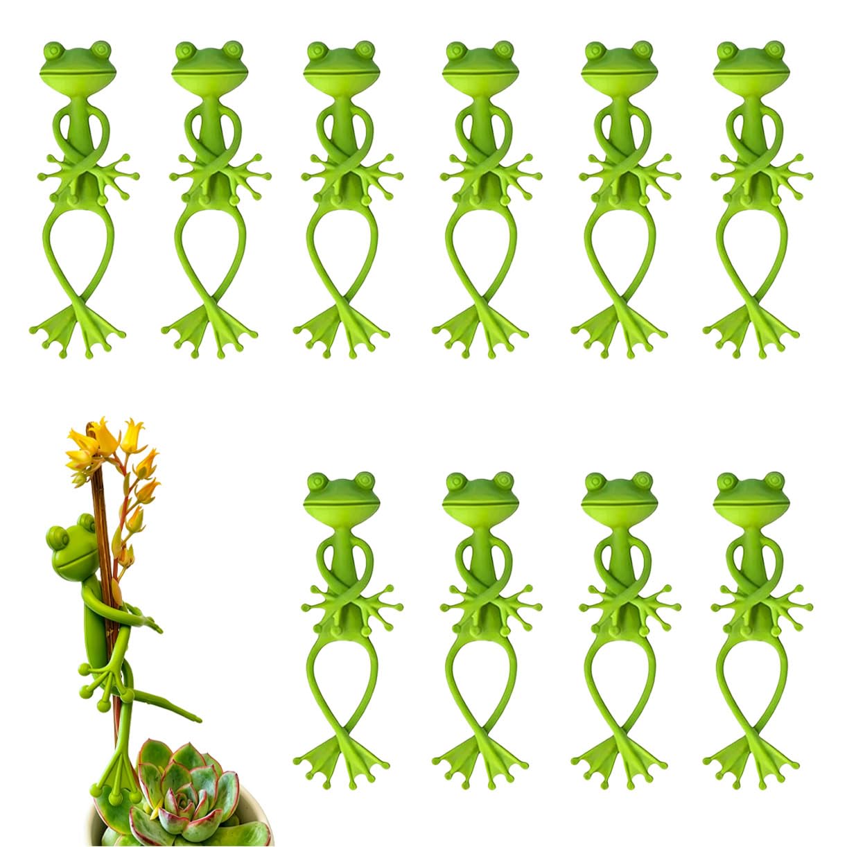 MOCJAEYN 10pcs Frog Plant Stand Holder,Plant Clips for Climbing Plants Vines,Plant Propagation Buddy, orchid clips, Plant Accessories Indoor for Potted Plants