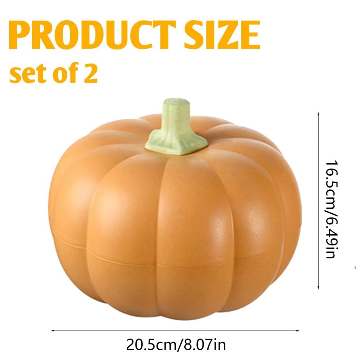Large Pumpkin Bowls 2 Set, Plastic Pumpkin Candy Dish Jar with Lid Thanksgiving Decor Pumpkin Dish with Cover Pumpkin Serving Tray Fall Decorative Food Snacks Storage Container for Sugar Cookie