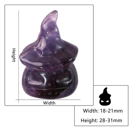 TUMBEELLUWA Pack of 2 Halloween Pumpkin Head Crystal Figurine Carved Ghost Face Statue Collectible Sculpture for Party Home Mantel Decor, Amethyst