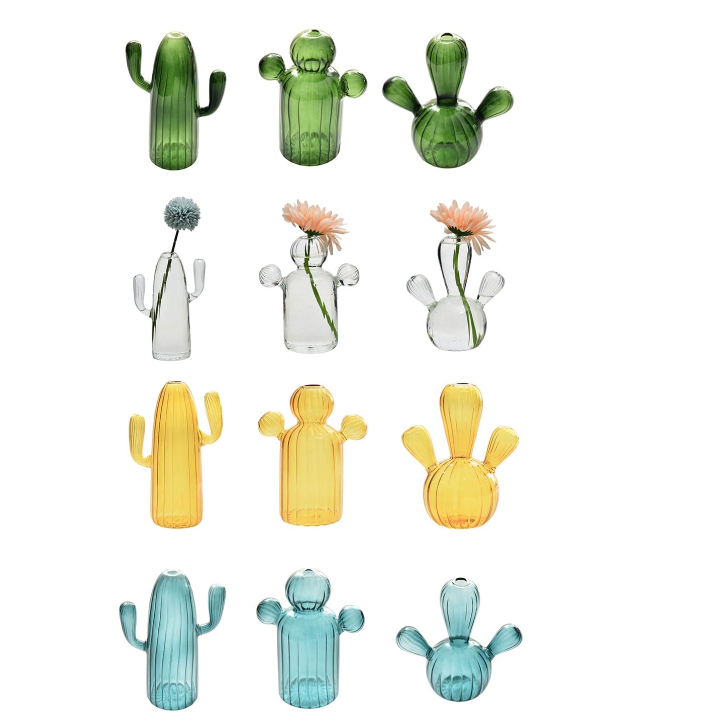 Cactus Glass Vase Flower Plant Flowerpots Decorations Home Hydroponics Terrariums Flower Arrangement Flowerpots Livingooms Decors Cactus