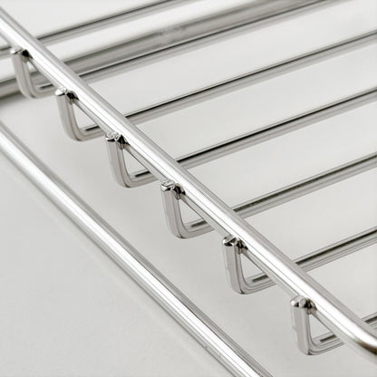 Double-Layer Stainless Steel Soap Dish with Self-Drainage Design, Anti-Slip and Raised Guardrail – Suitable for Bathroom, Bathtub, and Kitchen Sink (Soap Not Included, Soap Rack + Draining Tray)