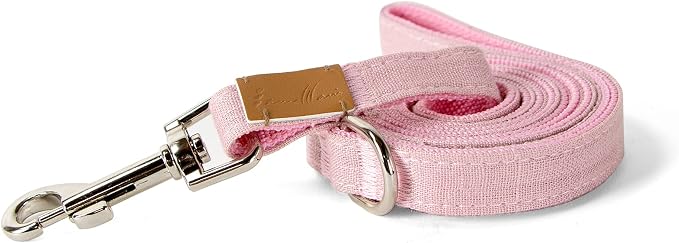 Sam and Maui Linen Blend Dog Leash with D-Ring, 4.5 FT Walking Lead for Small Dog, Rose S