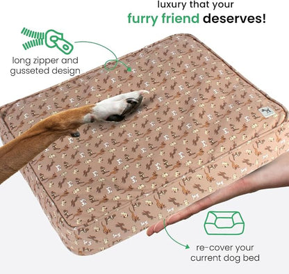 Molly Mutt Huge Dog Bed Cover - Daysleeper Print - Measures 36”x45”x5’’ - 100% Cotton - Durable - Breathable - Sustainable - Machine Washable Dog Bed Cover