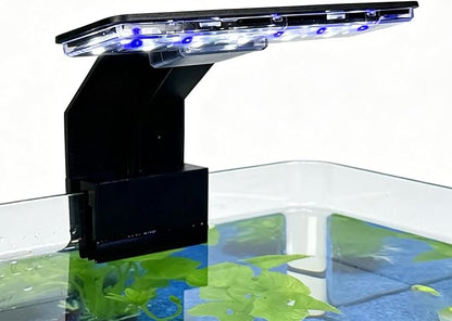 Mini Clip On Aquarium Light 7W Full Spectrum Fish Tank Light with 3 Colors & Dimmable Brightness, USB Moving Small LED Fish Lamp for 1-3 Gallon Tanks