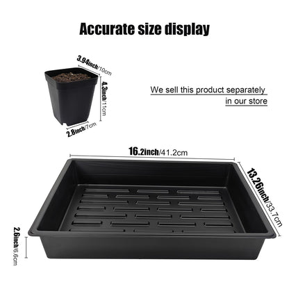 RooTrimmer 4 inch (10CM) Square Nursery Pots 60pcs, Sturdy Seedlings Trays 5 Pcs, Seeds Starter Germination Tray, Microgreening Planter Nursery Propagation 5 Sets