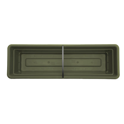 Bloem Dura Cotta Window Box Planter: 18" - Living Green - with Tray, Weatherproof Resin Box, Removable Tray for Indoor & Outdoor Use, Gardening, 2 Gallon Capacity