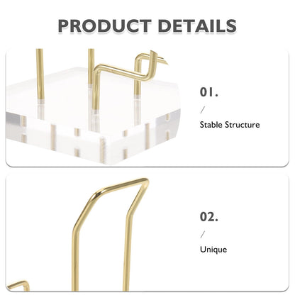 FUOYLOO Acrylic Crystal Mineral Display Shelf, Modern Transparent Organizer Rack for Natural Stone, Ore, Jewelry, for Retail Store/Office/Party Decoration