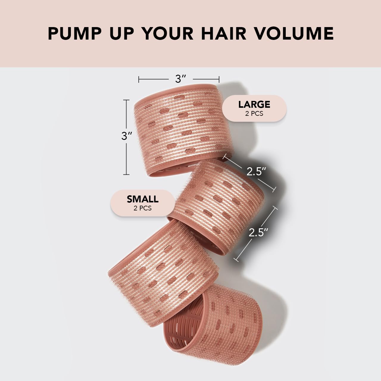 Kitsch Ceramic Thermal Hair Rollers for Women – Self Grip Hair Curlers for Heatless Curls Overnight - Volumizing Large Rollers for Short & Long Hair - For Long Lasting Frizz-Free Curls - Black, 8pcs