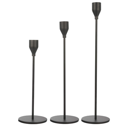 Anndason Set of 6 Black Taper Candle Holders Decorative Candlestick Holder for Home Decor, Wedding, Dinning, Party, Anniversary (Black)